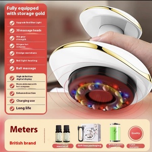 เครื่องนวดไฟฟ้าแบบถ้วยดูดพร้อมหัวนวด 30 หัว 9 ระดับความแรง ประคบร้อน แสงสีแดงและสีน้ำเงินบำบัด ลูกบอลนวดเส้นลมปราณ - Product Image 6