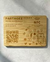 Etiqueta NFC Personalizada de Fábrica, 13.56MHz, Resistente al Agua, Etiqueta Cuadrada de Madera para Código QR de Negocios, para Uso en Hoteles