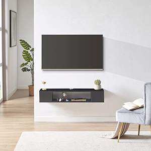 <span class=keywords><strong>Meuble</strong></span> TV moderne à panneaux en bois mural avec prise de courant <span class=keywords><strong>Meuble</strong></span> TV flottant Console multimédia Étagère pour le rangement du salon - Product Image 3