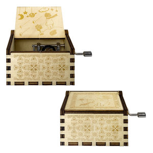 Toptan özelleştirilmiş Retro ahşap müzik kutuları birden temalı el krank DIY masa dekoratif el sanatları - Product Image 5