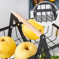 YINJIANG Panier de rangement à trois niveaux en métal pour fruits et légumes, support de comptoir de cuisine multifonctionnel et pratique
