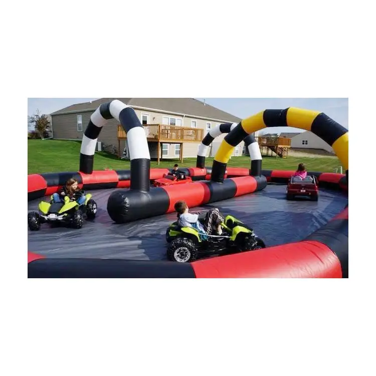 Paraurti gonfiabile Car Track Go Kart Race Track gonfiabile Zorb Ball Bumper ball Race Track arena field Mini car racing game