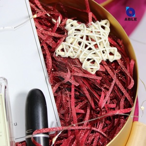 Glitter <strong>Red</strong> Raffia Shred Gift Box Filler Shredded <strong>Paper</strong> for Gift Basket Filling - Product Image 2