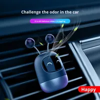 Diffuseur d'air pour voiture, clip de ventilation, poupée robot de dessin animé, tranches, alimenté par USB, capteur de vibration, plastique solide, décoration moderne de l'intérieur de la voiture