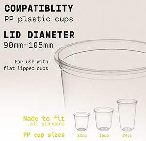 WYZworks Film protecteur de tasse scellant pour <span class=keywords><strong>Smiley</strong></span> Design <span class=keywords><strong>Bubble</strong></span> Boba thé clair PP Type 3275 tasses à 90mm-105mm - Product Image 2