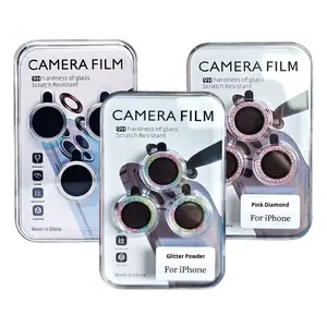Protector de Lente de Cámara de Vidrio Templado 9H para Teléfono Móvil iPhone 17 15 Pro Max 14 Plus, Protector de Lente de Cámara de Fácil Instalación - Product Image 1