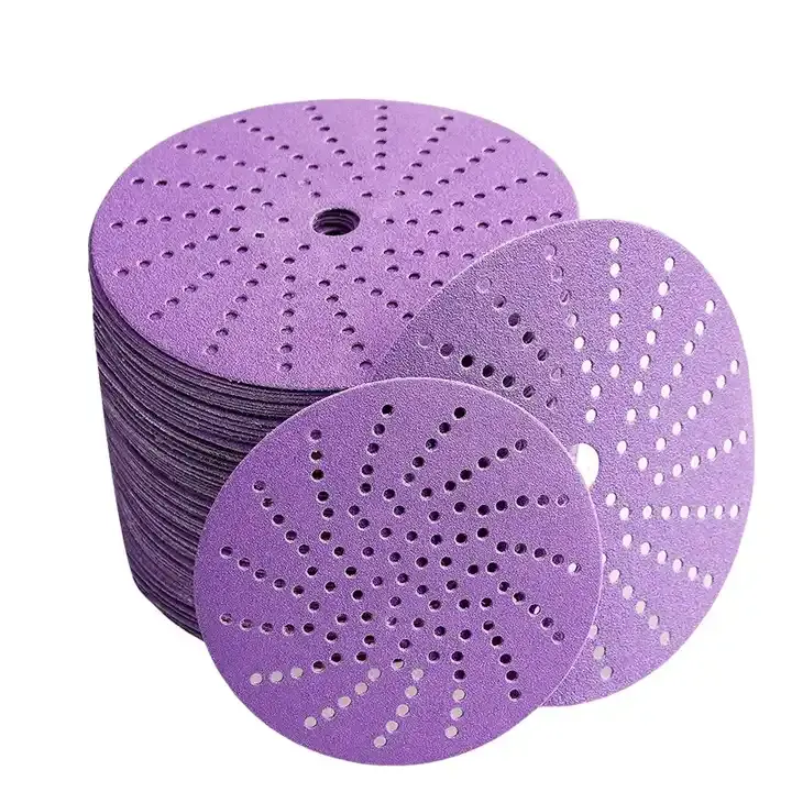 Hot Selling Auto Polishing Purple Ceramic Film Backing Abrasive Tools 125mm 6 Inch Sanding Discs