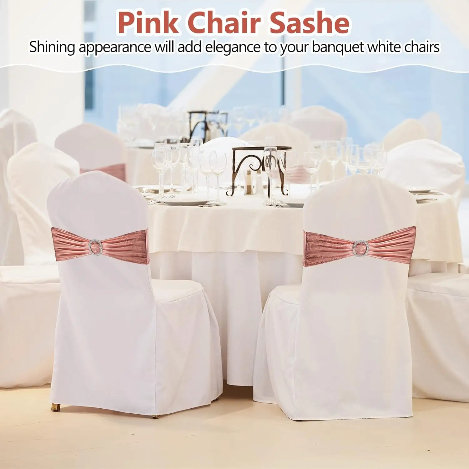 Wholesale Luxury Sashes Wedding Party Decoration Custom Elegant Chair Covers Spandex with Buckle Outdoor