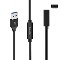 Câble d'extension USB 3.2 Gen 2 Type C mâle vers femelle de 32 pieds avec amplificateur de signal 10 Gbit/s et répéteur actif pour ordinateur portable