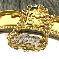 Bracelet QIUHAN OEM personnalisé en acier inoxydable double couche bicolore résistant à la corrosion, chaîne cubaine avec nom personnalisé, cadeau personnalisé pour elle