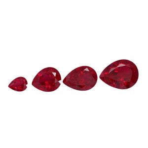 Cadermay Jewelry Pear Cut Synthetic Ruby Loose Stone Red For Jewelry Making - Product Image 3