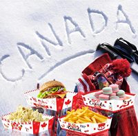 24 pièces plaque de fierté canadienne fête du Canada Snack plateau à bonbons boîte en papier de type navire fournitures de fête du Canada plateau en papier jetable