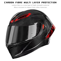 Casque de moto intégral en fibre de carbone à double lentille de haut niveau Vintage Novel Big Tail Crash Racing Casques