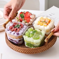 Boîte en plastique transparente jetable de qualité alimentaire pour emballage de tranches de gâteau et de desserts - Boîte à gâteau transparente et récipient à pâtisserie avec couvercle