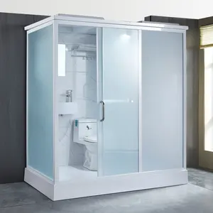 XNCP Projeto de hotel em geral com divisória de vidro curvado, porta deslizante, banheiro pré-fabricado, unidade de banheiro para banheiros e banheiros