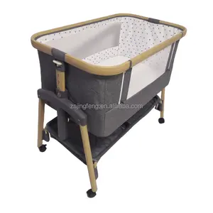 Bestseller Babybett Nachttisch Schlaf Baby Stuben wagen mit Matratze Nacht bett Kinder bett für Neugeborene 7 Höhe verstellbar
