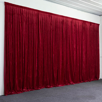 Rideaux de fond de scène modernes en velours polyester pour la décoration de mariages et d'événements
