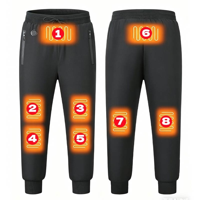In Stock Electric Heated Pants 8 Heating Zones USB Rechargeable 5V 7.4V 3 Heat Levels Winter Outdoor Sports Heating Trousers