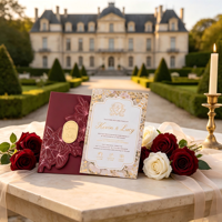 Kit d'invitation de mariage de luxe en papier coton avec impression typographique, logo personnalisé, marquage à chaud, cartes de réponse au menu, cartes de rappel de date disponibles séparément