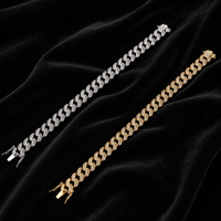 Bracelet Cuban Link en Argent Sterling 925 avec Moissanite Pavée, Double Fermoir de Sécurité, Style Hip Hop Iced Out, 16-21cm pour Femme