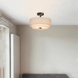 Plafonnier LED moderne minimaliste en tissu, à montage en surface, pour salon et chambre - Product Image 4