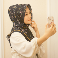 Nouveau Malaisien Hijab Carré Écharpe Tudung Bawal Coton Imprimé Foulard Fleur Géométrique Imprimé Châle Femmes Musulmanes Hijab