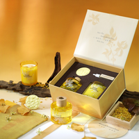 Coffret Cadeau Romantique de Luxe pour la Saint-Valentin et le Nouvel An, Ensemble de Bougies Parfumées en Cire de Soja et Diffuseur à Bâtonnets, Coffret Cadeau