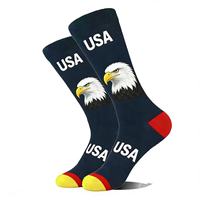 Nouvelle collection 2026 : Chaussettes fantaisie pour hommes, motif tricoté durable, symbole du dollar et drapeau national américain