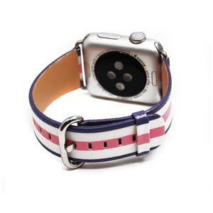 Pintado estampado rayas de banda de reloj de cuero genuino para <span class=keywords><strong>Apple</strong></span> <span class=keywords><strong>Watch</strong></span> Serie 6 5 para iWatch <span class=keywords><strong>38mm</strong></span> 40mm <span class=keywords><strong>pulsera</strong></span> correa - Product Image 2