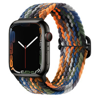 Bracelet de montre pour Apple Watch, boucle coulissante métallique, style sportif, élastique et réglable