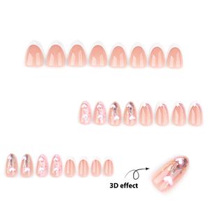 Ms.Miemie 3D White French Press-on ABS Nails 24PCs Wearable Desmontable <span class=keywords><strong>Soft</strong></span> <span class=keywords><strong>Gel</strong></span> <span class=keywords><strong>Tips</strong></span> Reutilizable Long Finger <span class=keywords><strong>Tips</strong></span> False Type - Product Image 2