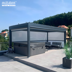 بيرجولا كهربائية بيوكليماتيك 3×3 متر مع إضاءة LED، مظلة مقاومة للرياح من الألومنيوم للحدائق الخارجية، سهلة التحكم عن بعد أو يدويًا، مقاومة للتعفن الخشبي - Product Image 6