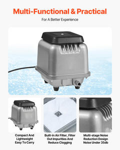 Lineaire luchtpomp met snoer, elektrisch, aluminium, 109 LPM, <span class=keywords><strong>1</strong></span>/2 <span class=keywords><strong>acre</strong></span>, 10 FT diepe vijvers, watergarten, afvalwaterzuivering, aquarium, zeevruchten - Product Image 6