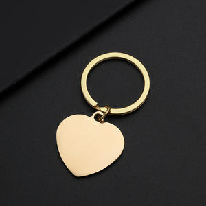 Porte-clés Cœur Vintage en Acier Inoxydable Poli Miroir, Vente en Gros, Gravure Laser Personnalisée, Cadeaux - Product Image 4