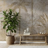 Papier peint botanique tropical facile à installer soi-même, écologique, imperméable, motif oiseaux, papillons, palmiers, pour salon et maison