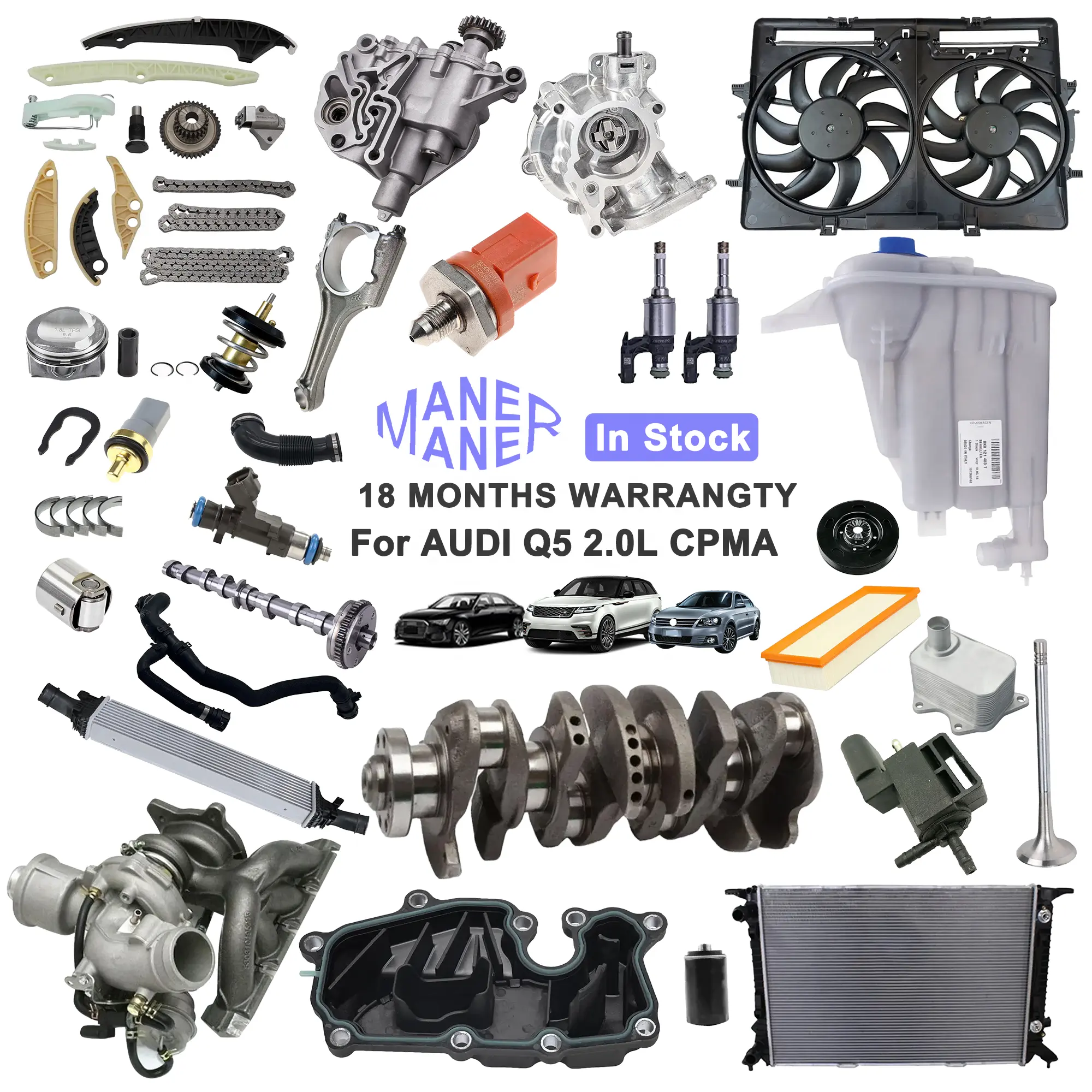 MANER 06H105021M 06H115105BF Auto parts Kit de revisión y reacondicionamiento del motor para Audi Q5 2.0L CPMA gasolina