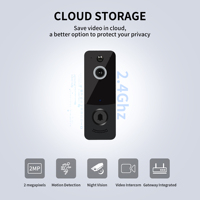 Sonnette de porte intelligente sans fil avec caméra et écran LCD, système de visiophonie WiFi avec contrôle à distance via l'application TTLock