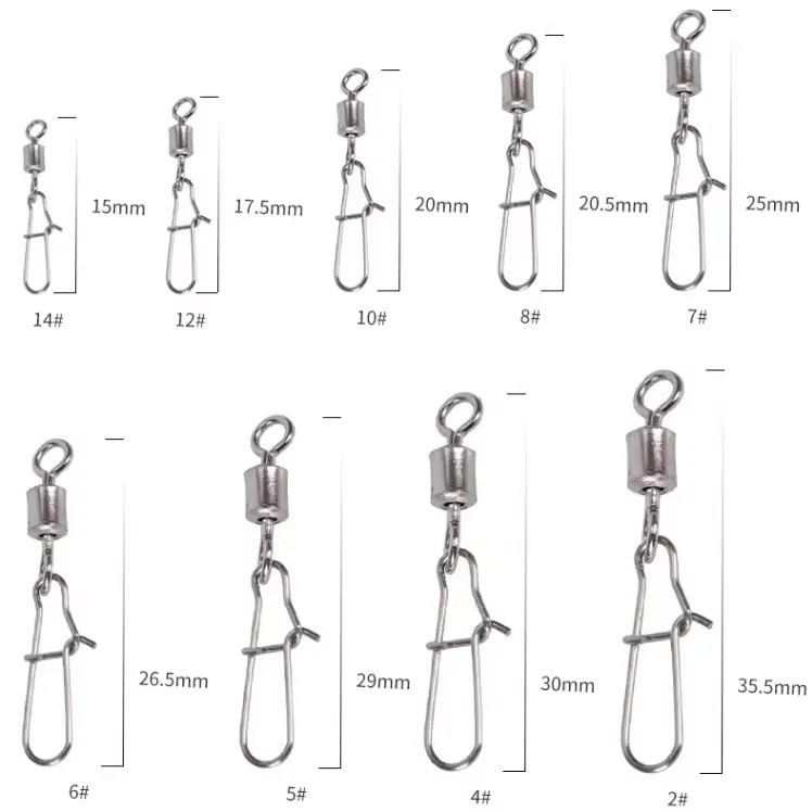 Di alta qualità personalizzabile in acciaio inox rotolamento rotolamento a prova di ruggine scatta acqua di mare pesca girevole gancio a scatto bello a scatto