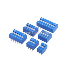 Interrupteur DIP DS-03B <span class=keywords><strong>Eker</strong></span> Bleu 3 pôles SPST à travers trou, bornes en bronze phosphoreux plaqué or, 100mA 50VDC, pas de 2,54 mm, -20-70°C - Product Image 4