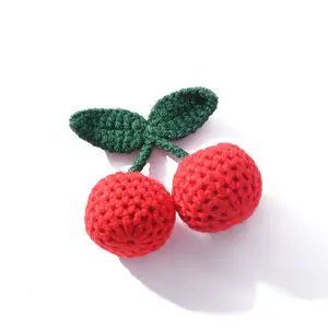 CE/ASTM 2024 Soft Stuffed Toys Crochet Toys Handmade Amigurumi Toys Crochet Fruit Cute Cherry Banana For Children Gift