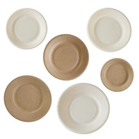 Assiettes rondes jetables compostables en bagasse de 9 pouces, robustes pour les gâteaux, les pâtisseries, les fêtes, les événements de restauration