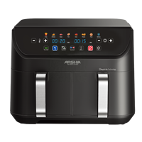 Friteuse à Air Chaude Double de 9L à Écran Tactile pour Maison, Four Friteuse Électrique Intelligente avec 2 Paniers Indépendants