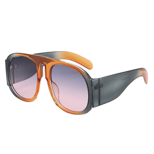 Gafas de Sol Unisex con Marco Completo de PC, Protección UV400, Estilo Europeo Americano, Color Degradado Jelly, Tendencia Urbana, para Sesiones de Fotos - Product Image 1