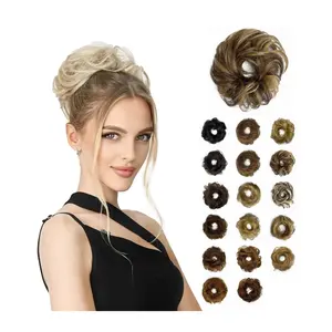Women Premium Updo Curly Postiches Pour Messy Scrunchies Human Hair Extension Buns Chignon Hairpiece Topknot