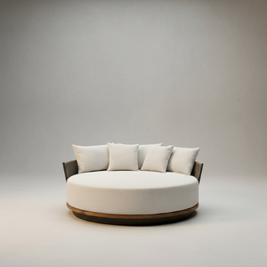 Meubles d'extérieur et d'intérieur modernes, canapé de <span class=keywords><strong>jardin</strong></span> pivotant pour 2 personnes avec coussins imperméables pour utilisation dans les cours d'hôtels - Product Image 4