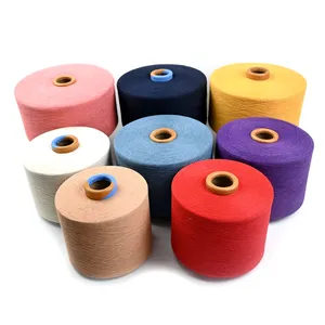 Prix d'usine vente en gros de fil de coton teint mélangé à bout ouvert recyclé doux pour le tricot d'écharpe