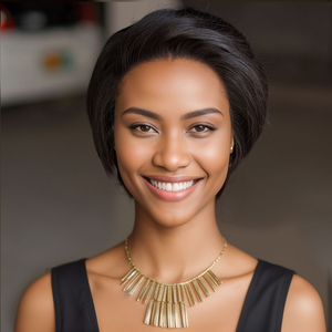 Perruque Carré Court Coupe Pixie Cheveux Indiens Vierge 13x4 Transparente Pleine Dentelle Frontale Douce <span class=keywords><strong>Suisse</strong></span> Prête-à-Porter pour Femmes Noires - Product Image 4