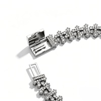 Bracelet croix hip-hop européen et américain HCBRA26040016, entièrement serti de zircone, sensation de luxe haut de gamme, fermoir boîte unique, bijou tendance, cadeau