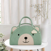 Panier de rangement pliable en corde de coton 100 % écologique, tressé, durable, en forme de demi-lune, pour couches de bébé, design moderne, haute qualité