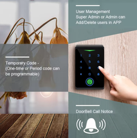 Contrôleur d'accès de porte intelligente bon marché IP66 étanche clavier tactile capacitif empreinte digitale lecteur de carte RFID accès à distance iOS